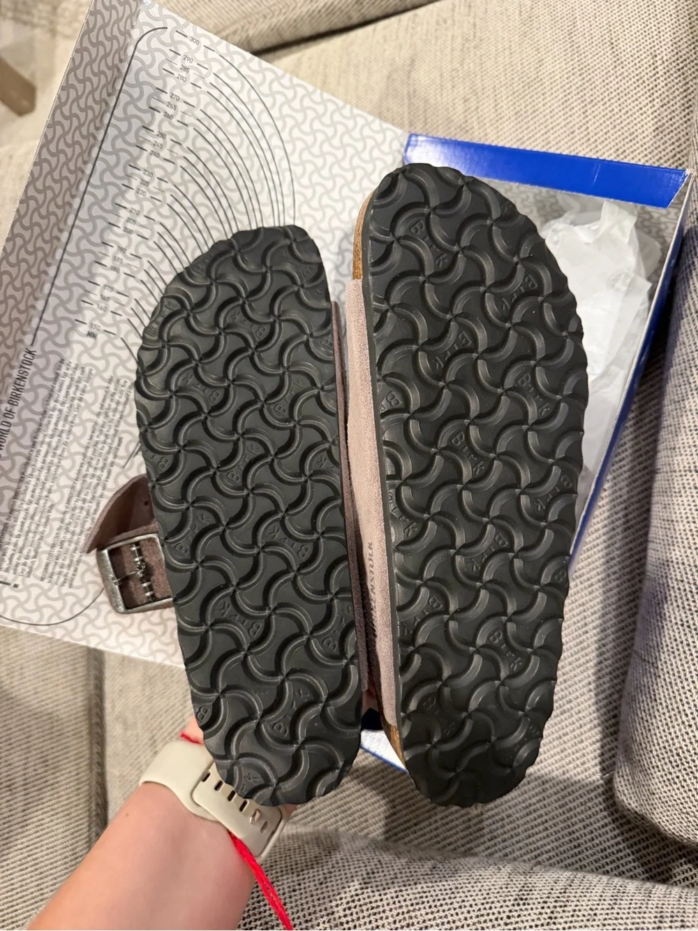 NIB Birkenstock Arizona Suede faded purple  Sandals - Picture 3 of 4